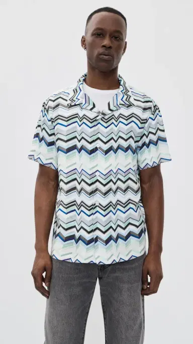 Missoni Short Sleeve Shirt Light Blue Tones | Thumbnail 2