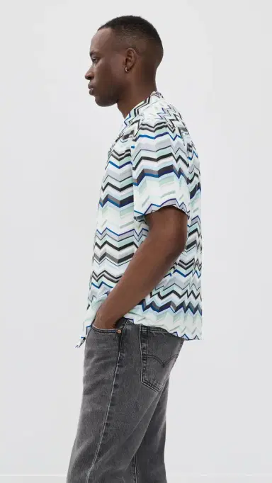 Missoni Short Sleeve Shirt Light Blue Tones | Thumbnail 4