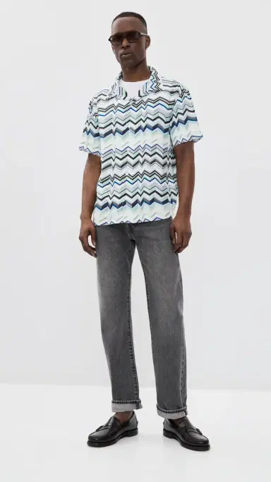 Missoni Short Sleeve Shirt Light Blue Tones | Thumbnail 5
