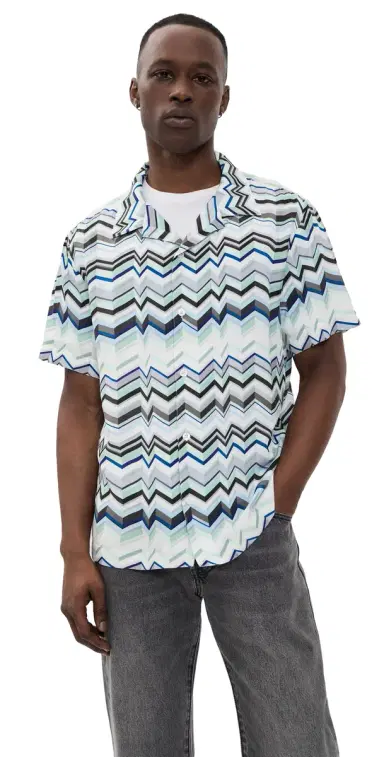 Missoni Short Sleeve Shirt Light Blue Tones | Thumbnail 1