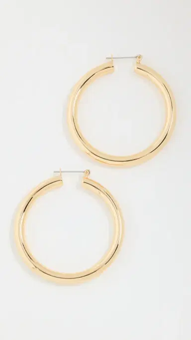 Luv AJ Amalfi Tube Earrings Gold One Size | Thumbnail 2