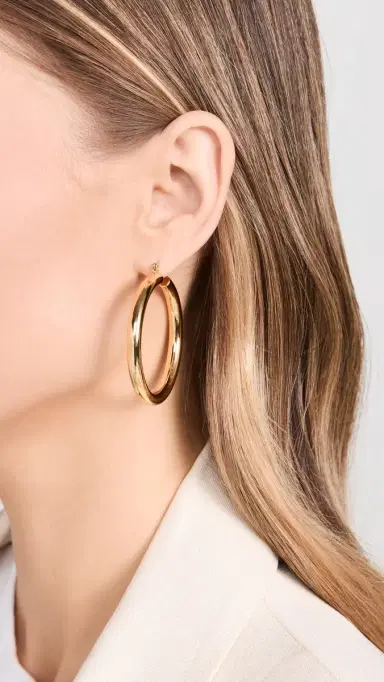 Luv AJ Amalfi Tube Earrings Gold One Size | Thumbnail 3