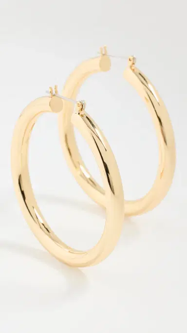 Luv AJ Amalfi Tube Earrings Gold One Size | Thumbnail 4