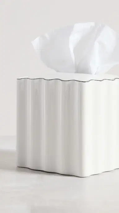 Kassatex Le Marais Tissue Holder White One Size | Thumbnail 3