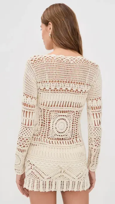 Poupette St Barth Kaia ong Sleeve Tunic Dress White | Thumbnail 3 Poupette St Barth Kaia ong Sleeve Tunic Dress White | Thumbnail 3