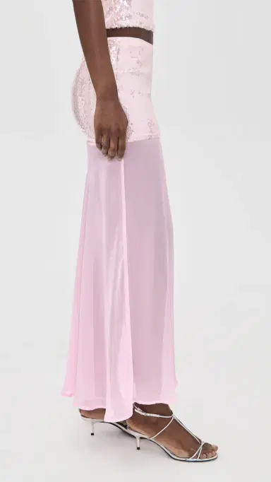 Runaway the Label Adeluna Sheer Bottom Maxi Skirt Light Pink | Thumbnail 4 Runaway the Label Adeluna Sheer Bottom Maxi Skirt Light Pink | Thumbnail 4