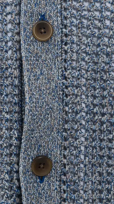 Les Deux Gerald Long Sleeve Loose Knit Shirt Dark Denim Blue M | Thumbnail 6