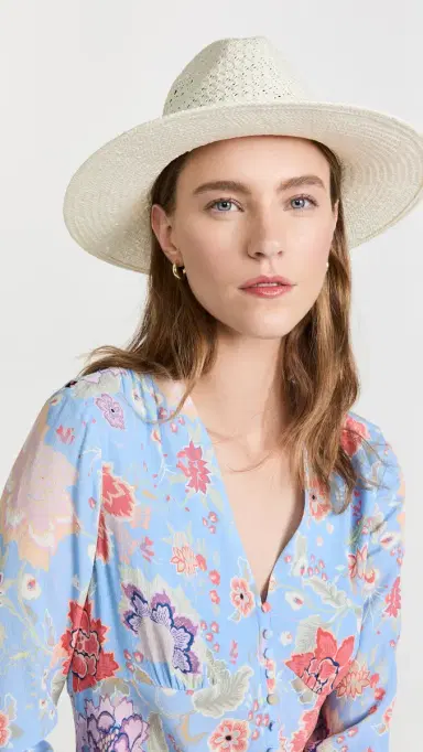 Hat Attack Vented Luxe Packable Straw Hat Bleach | Thumbnail 3