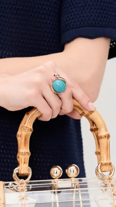 Lele Sadoughi Eileen Parrot Ring Turquoise One Size | Thumbnail 3