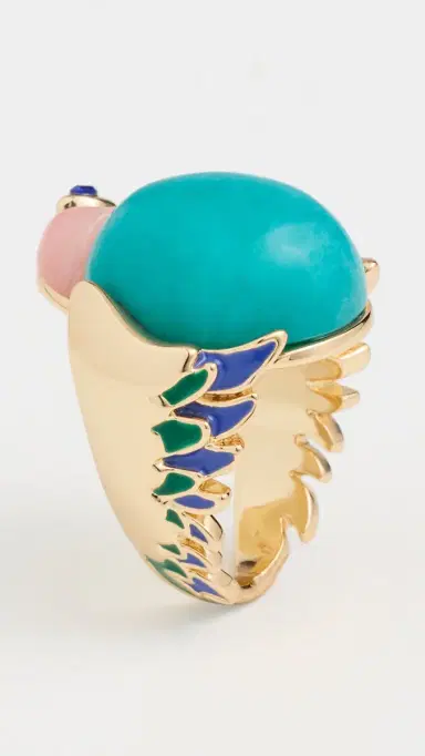 Lele Sadoughi Eileen Parrot Ring Turquoise One Size | Thumbnail 5
