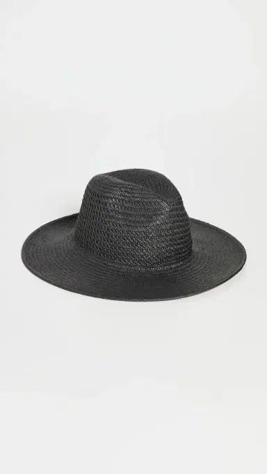Hat Attack Vented Luxe Packable Straw Hat Black One Size | Thumbnail 2
