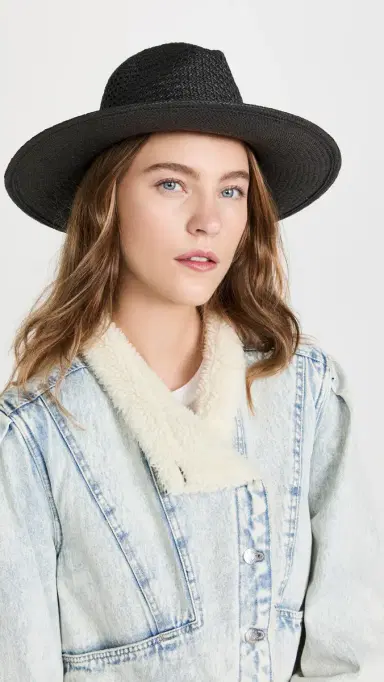 Hat Attack Vented Luxe Packable Straw Hat Black One Size | Thumbnail 3