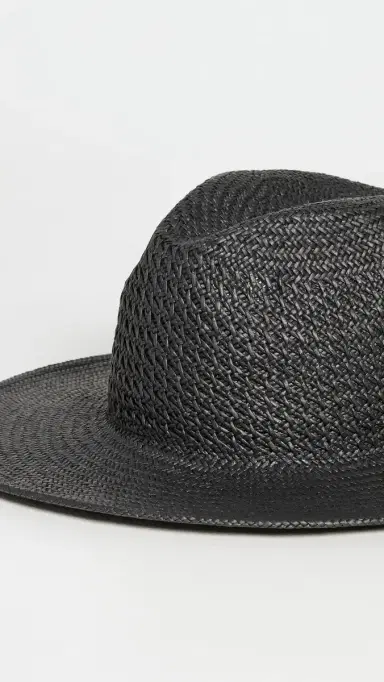Hat Attack Vented Luxe Packable Straw Hat Black One Size | Thumbnail 5