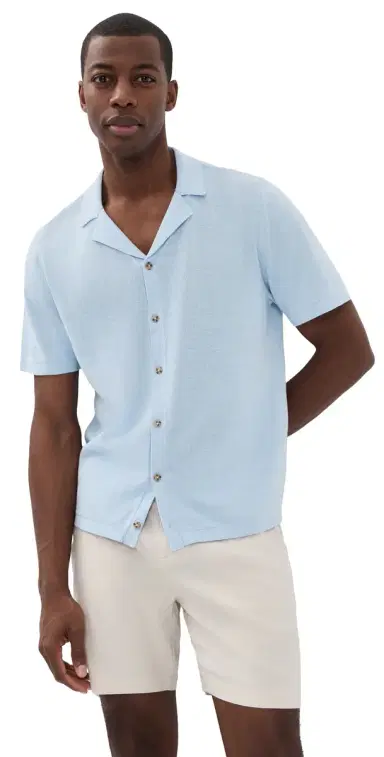 Onia Cotton Linen Camp Sweater Ice | Thumbnail 1