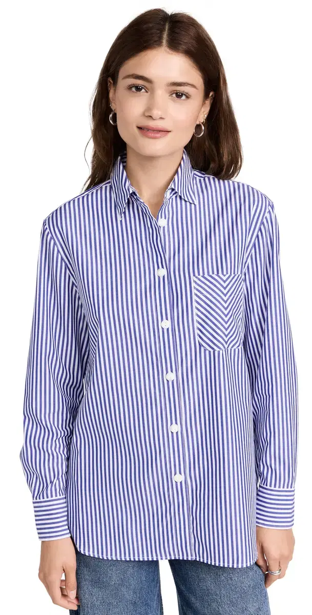 ICON Maxine Button Down hirt Blue tripe