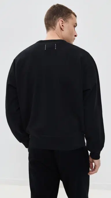 REIGNING CHAMP Mid-Weight Terry Relaxed Crew Neck Black | Thumbnail 3