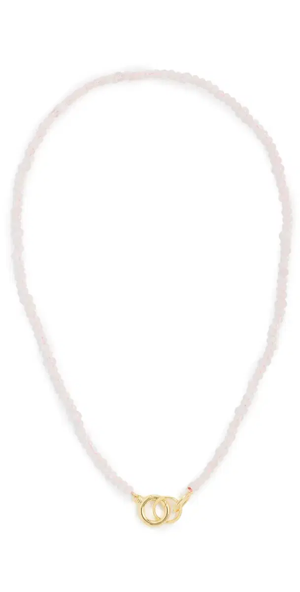 Gorjana Power Gemstone Beaded Necklace Gold/Rose Quartz One Size