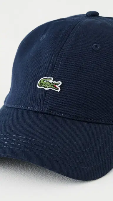 Lacoste Cotton Twill Front Logo Cap Navy Blue One Size | Thumbnail 4