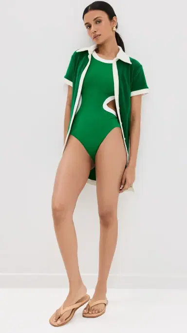 Staud Dolce One Piece Vert/White L | Thumbnail 5