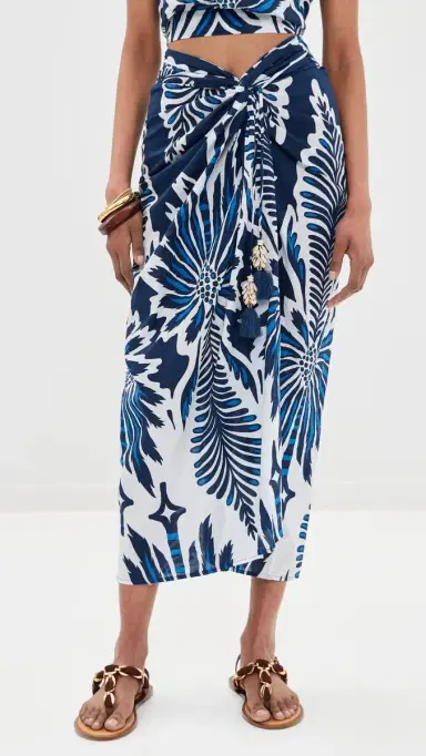 Poupette St Barth Uma Long Skirt Navy Cartagena | Thumbnail 2 Poupette St Barth Uma Long Skirt Navy Cartagena | Thumbnail 2