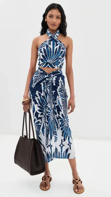 Poupette St Barth Uma Long Skirt Navy Cartagena | Thumbnail 5 Poupette St Barth Uma Long Skirt Navy Cartagena | Thumbnail 5