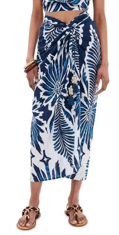 Poupette St Barth Uma Long Skirt Navy Cartagena | Thumbnail 1 Poupette St Barth Uma Long Skirt Navy Cartagena | Thumbnail 1