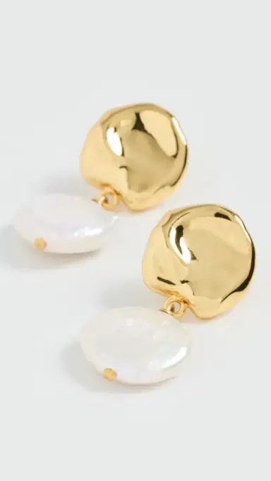 Lizzie Fortunato Coin Reflection Earrings Gold One Size | Thumbnail 4