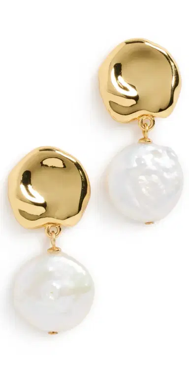 Lizzie Fortunato Coin Reflection Earrings Gold One Size | Thumbnail 1