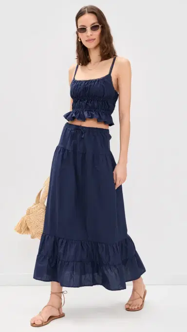 Peixoto Riley Maxi Skirt Navy | Thumbnail 5
