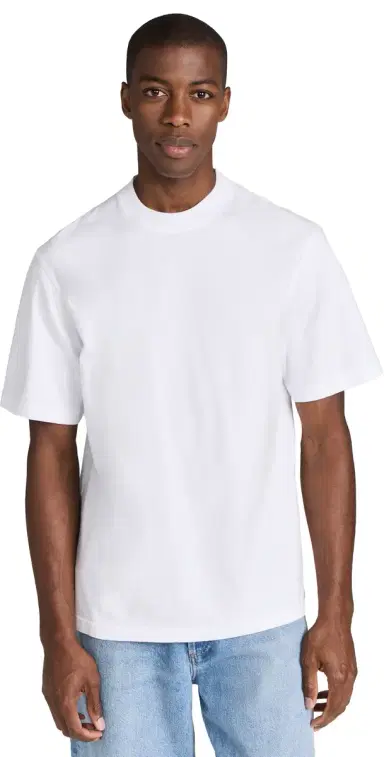 AGOLDE Asha Mock Neck Tee White | Thumbnail 1 AGOLDE Asha Mock Neck Tee White | Thumbnail 1