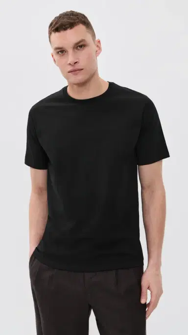 Theory Precise Rib Cotton Tee Black L | Thumbnail 3 Theory Precise Rib Cotton Tee Black L | Thumbnail 3