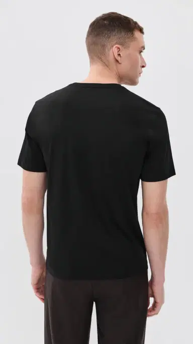 Theory Precise Rib Cotton Tee Black L | Thumbnail 4 Theory Precise Rib Cotton Tee Black L | Thumbnail 4