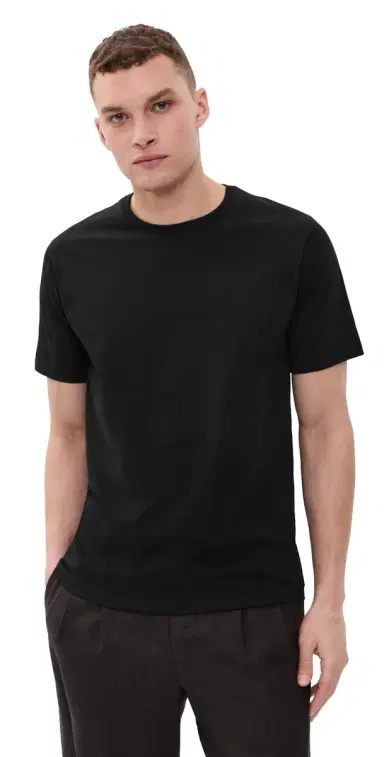 Theory Precise Rib Cotton Tee Black L | Thumbnail 1 Theory Precise Rib Cotton Tee Black L | Thumbnail 1