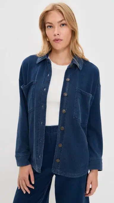 Z Supply All Day Knit Denim Jacket Indigo M | Thumbnail 2