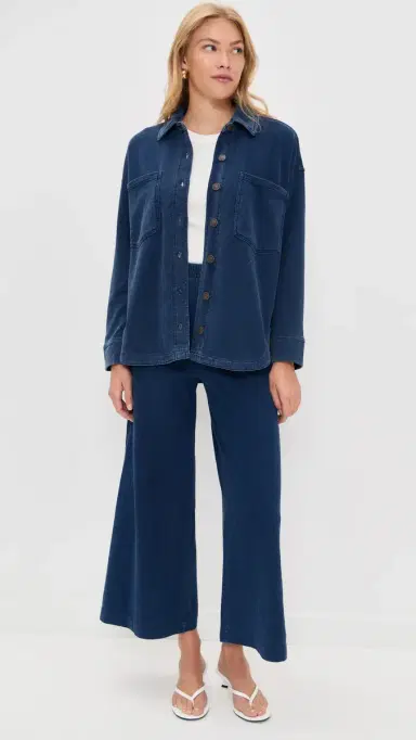 Z Supply All Day Knit Denim Jacket Indigo M | Thumbnail 5