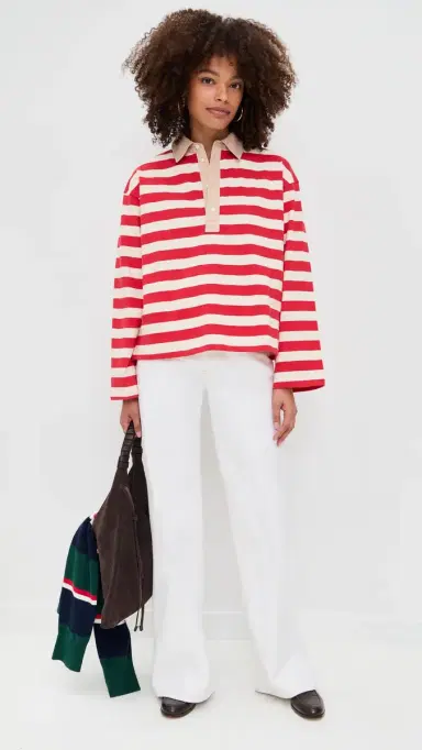 State & Lake Bobbi Polo Red/Ivory L | Thumbnail 5 State & Lake Bobbi Polo Red/Ivory L | Thumbnail 5
