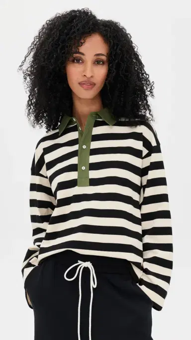 State & Lake Bobbi Polo Black/Ivory M | Thumbnail 2 State & Lake Bobbi Polo Black/Ivory M | Thumbnail 2