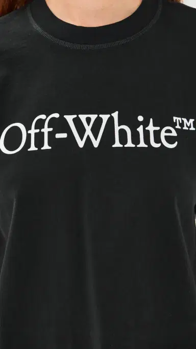 Off-White Big Logo Bookish Crop Tee Black/White S | Thumbnail 6