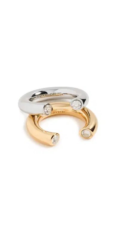 DEMARSON Miley Stackable Rings 12K Shiny Gold/Ir/Crystal | Thumbnail 1