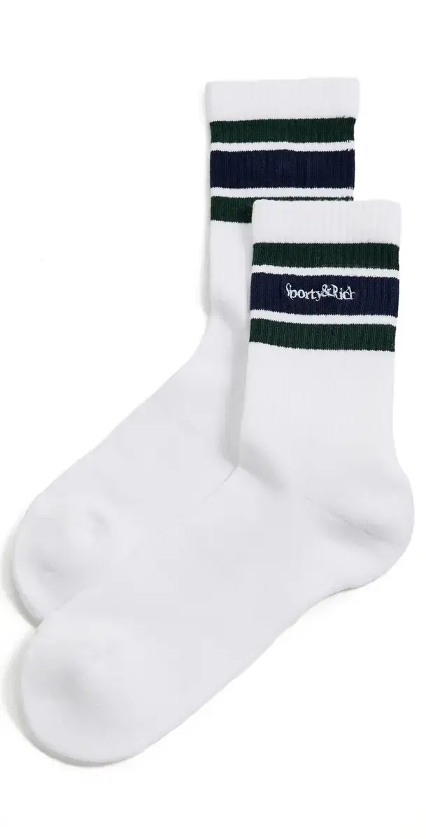 Serif Logo Socks White/Forest/Dark Navy One Size