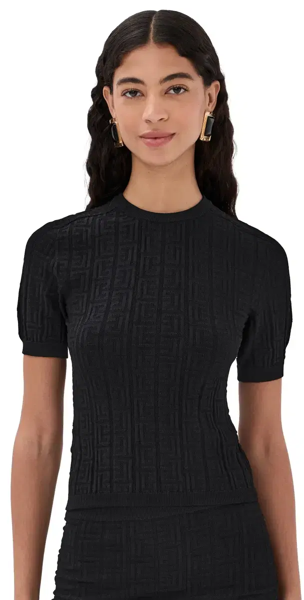 Monogram Knit Top Noir
