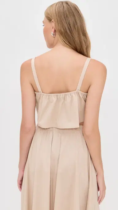 LE BOP Martha Poplin Crop Top Khaki M | Thumbnail 3