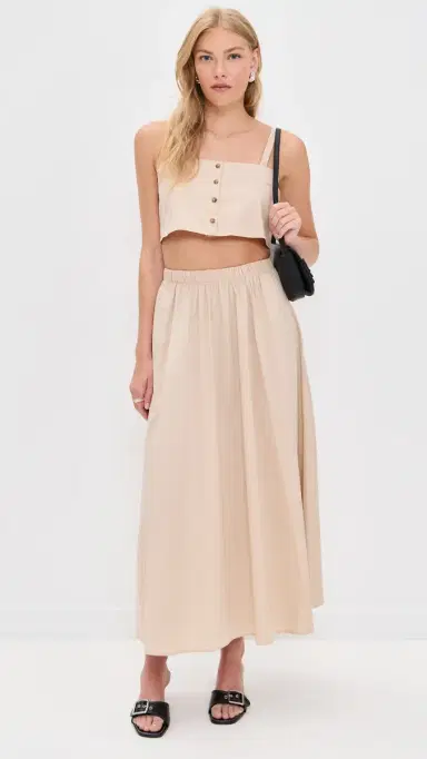 LE BOP Martha Poplin Crop Top Khaki M | Thumbnail 5