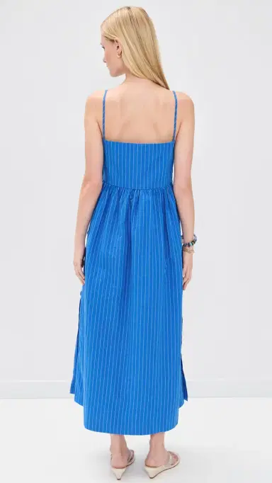 The Tiny Big Sister Striped Square Neck Dress Blue | Thumbnail 3 The Tiny Big Sister Striped Square Neck Dress Blue | Thumbnail 3