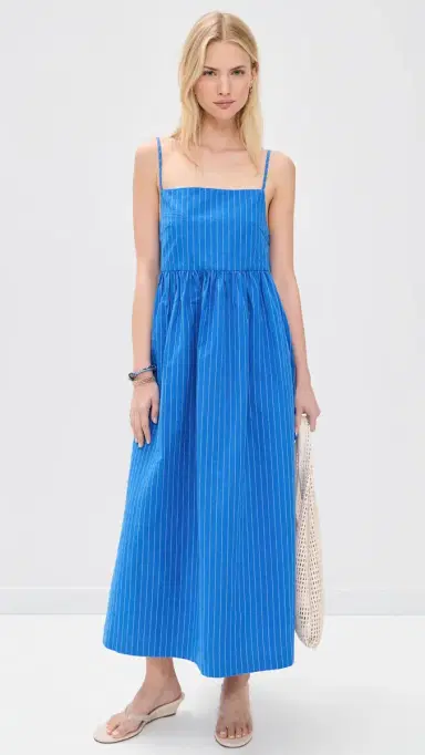 The Tiny Big Sister Striped Square Neck Dress Blue | Thumbnail 5 The Tiny Big Sister Striped Square Neck Dress Blue | Thumbnail 5