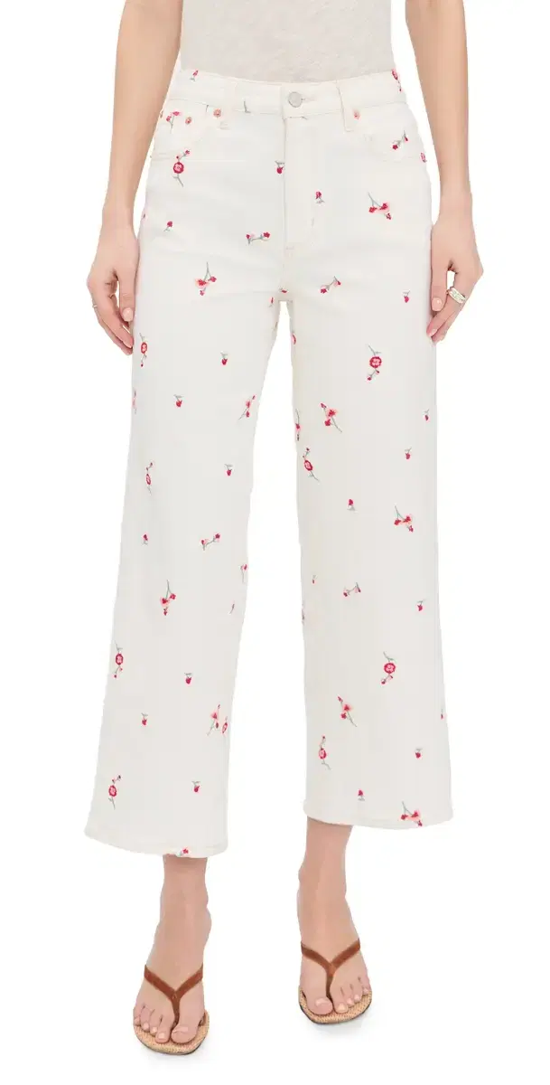 Getty Crop Floral Jeans Ecru Romantic Floral