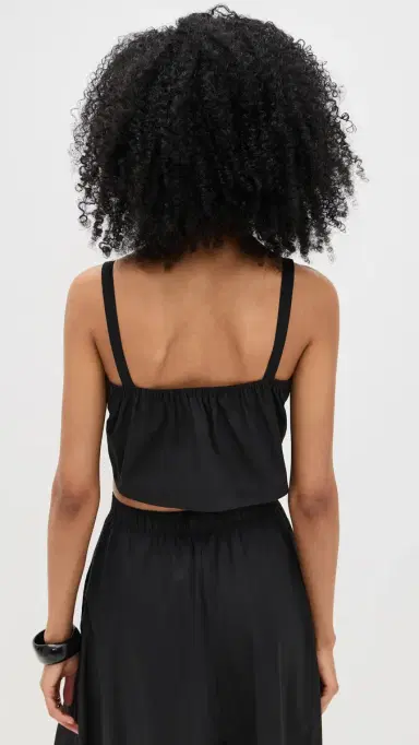 LE BOP Poplin Martha Crop Top Black | Thumbnail 3 LE BOP Poplin Martha Crop Top Black | Thumbnail 3