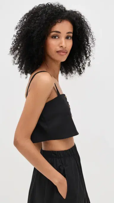 LE BOP Poplin Martha Crop Top Black | Thumbnail 4 LE BOP Poplin Martha Crop Top Black | Thumbnail 4