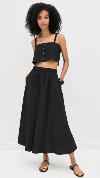 LE BOP Poplin Martha Crop Top Black | Thumbnail 5 LE BOP Poplin Martha Crop Top Black | Thumbnail 5