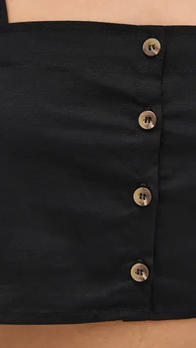 LE BOP Poplin Martha Crop Top Black | Thumbnail 6 LE BOP Poplin Martha Crop Top Black | Thumbnail 6